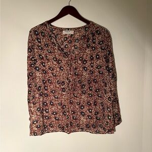 Sea New York Floral Blouse - Burgandy and navy